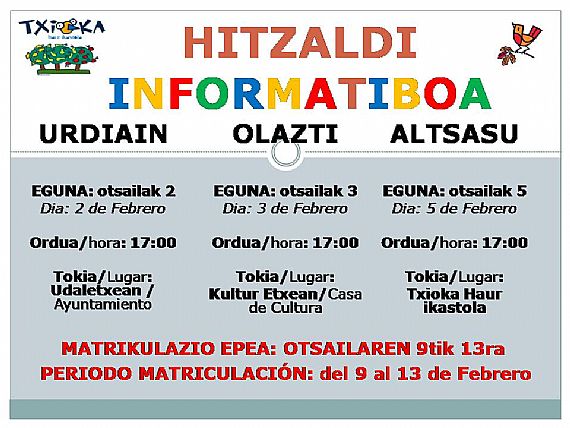 2015-16 MATRIKULAZIORAKO HITZALDI INFORMATIBOA